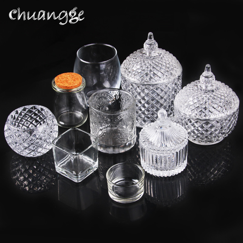 CHUANGGE DIY Candle Cup Manual Candle Wax Cup Glass Candle Holder Container Homemade Candle Making Supplies J