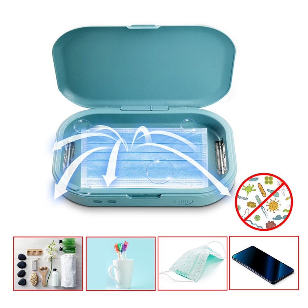 UV Sterilizer Box LED UV Light Disinfect Box UV Dust Mask Sanitizer Cleaner Disinfector for Cell Phone Pacifiers Watches Headphones Keys Dust Mask Jewelry USB Charge