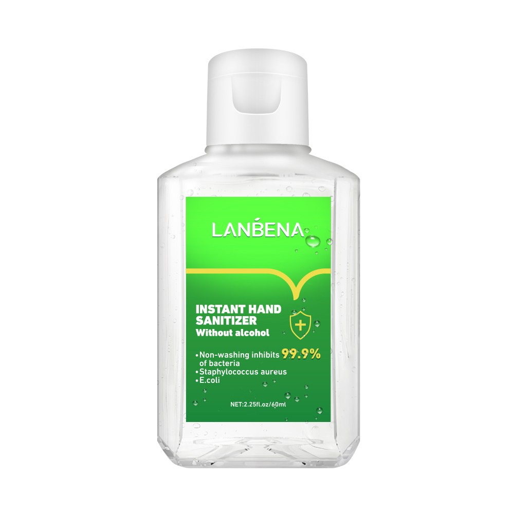 LANBENA 60ml Hand Sanitizer Gel Portable Silver Ion Antibacterial Quick-Drying Wash-Free Cleaner Hand Washing Liquid