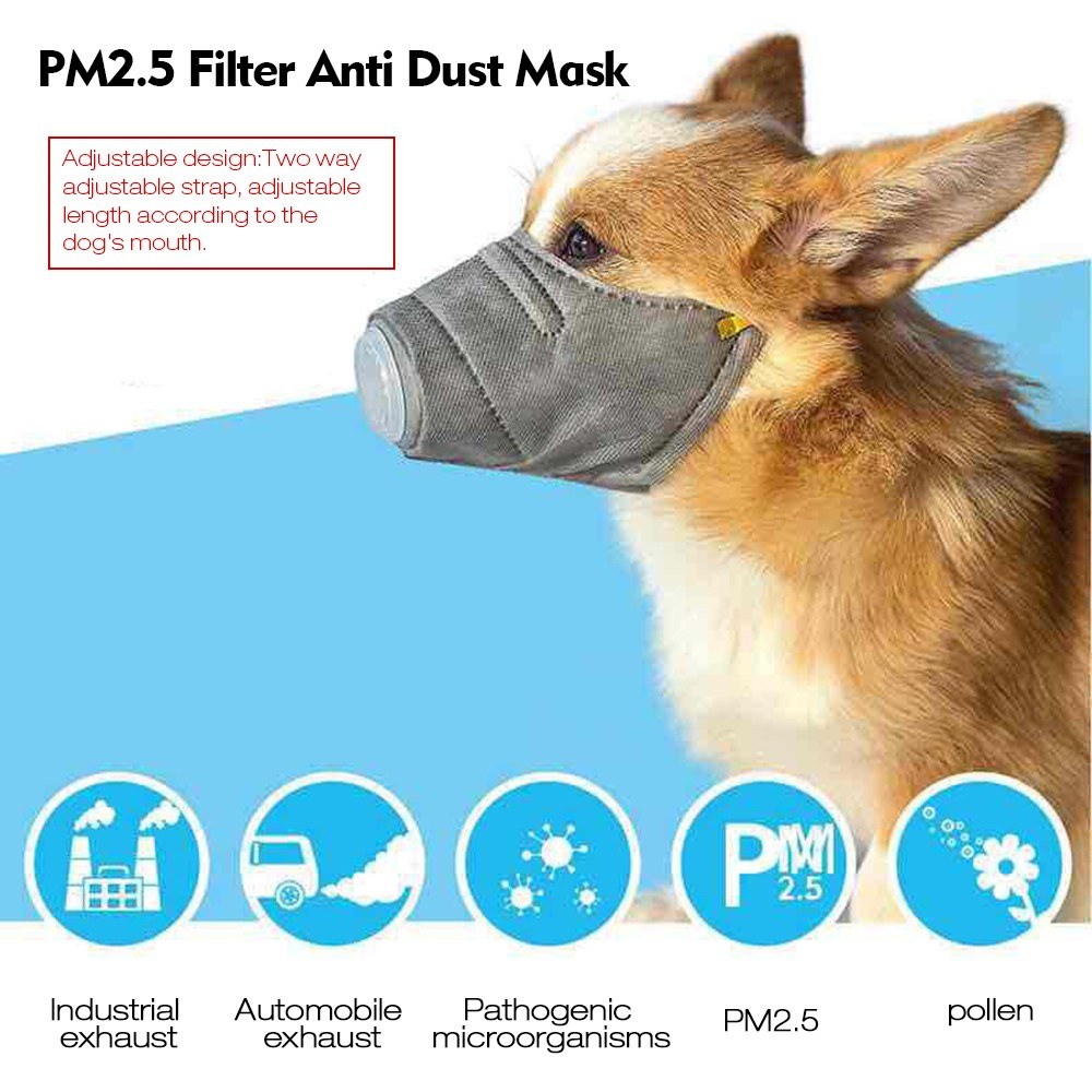 3 PCS Breathable Dog Soft Cotton Mouth Mask Pet Respiratory PM2.5 Anti Dust Protective Mask