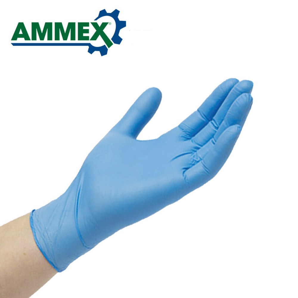 AMMEX 100Pcs Disposable High-quality Natura Nitrile Rubber Glove