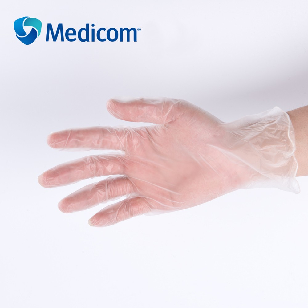 Medicom 1209 100PCS Disposable Transparent PVC Gloves