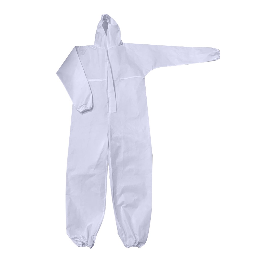 Breathable Disposable Medical Coveralls Protective Clothing Hooded Suit with Elastic Cuffs Ankles Hoodie