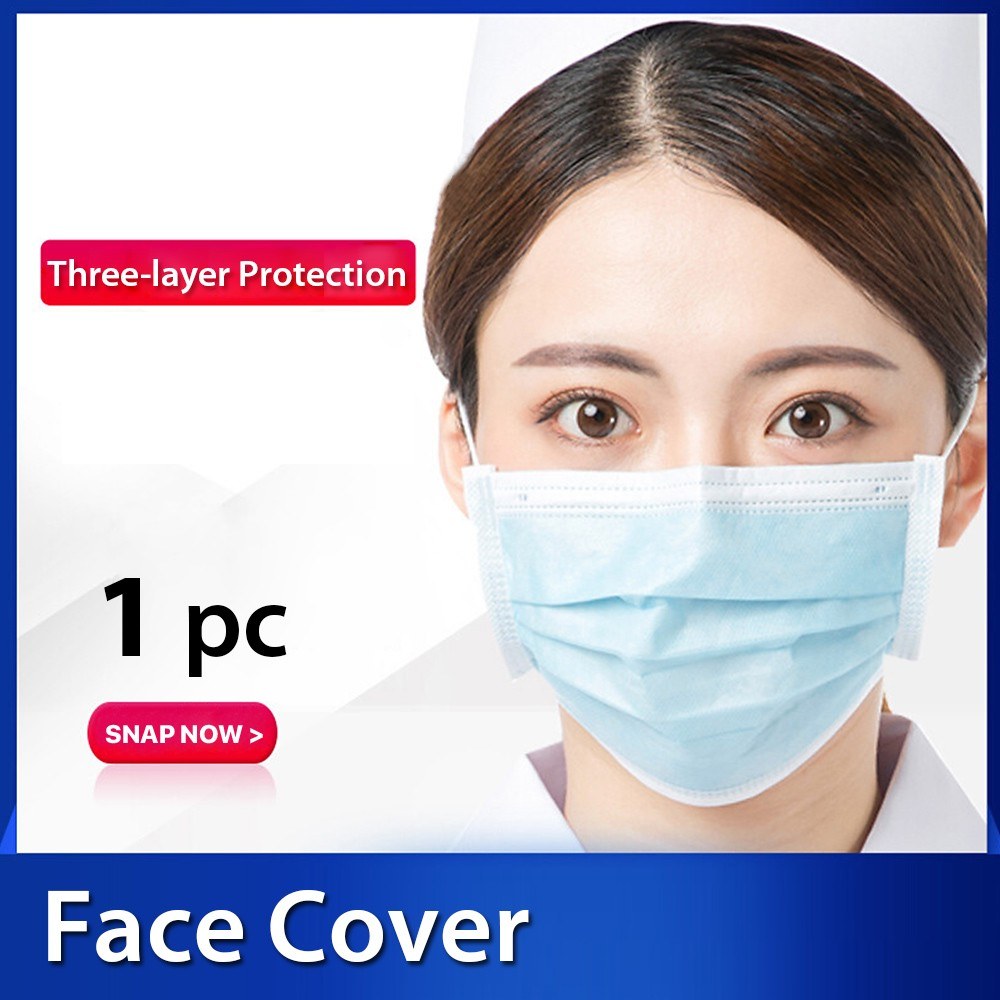 1 Pc Disposable Mask Non-Woven Masks 3-Layer Comfortable Sanitary Mask Anti-dust Mouth Face Fask Dust Pollen Allergies Filter for Flu Season Dailywear Blue