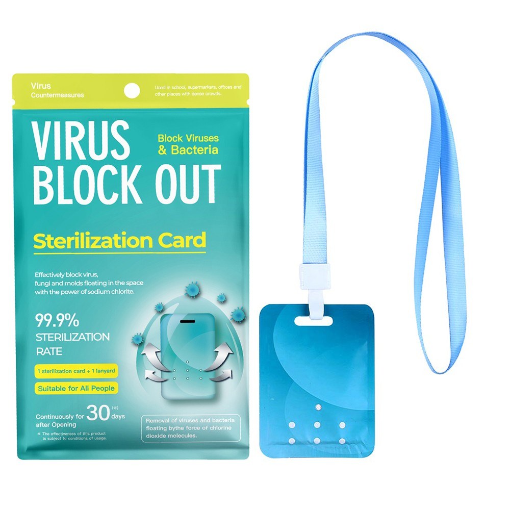 Air Sterilization Card Portable Air Sanitizer Protection Card with Lanyard for Kids and Adults