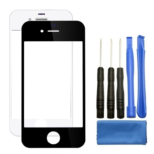 iPhone 4 4s Glass Screen Replacement Repair Kit - Black / White