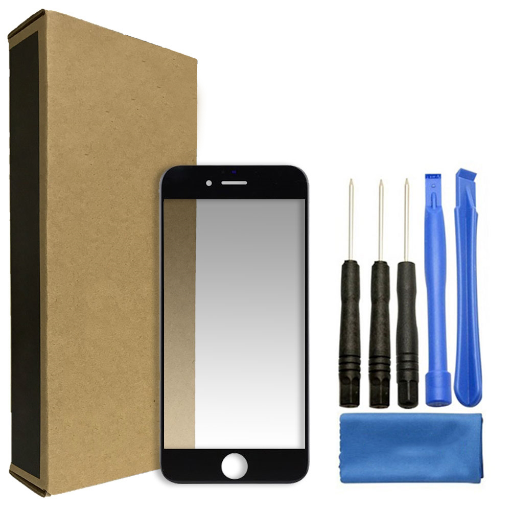 iPhone 6 Plus and 6S Plus Glass Screen Replacement Repair Kit - 5.5" - Black