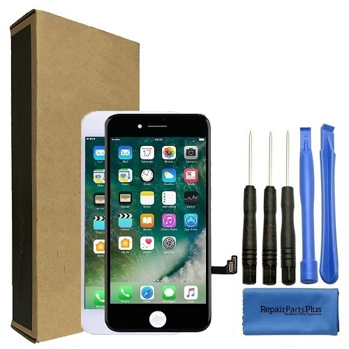 iPhone 8 Screen Replacement LCD Repair Kit + Small Parts + Tools + Easy Video Instructions - Black / White