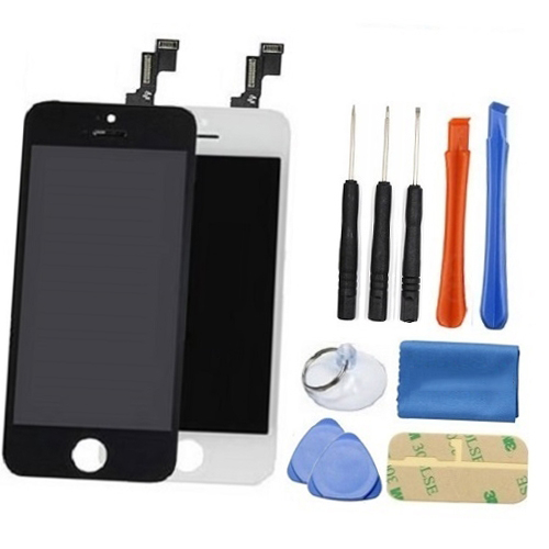 iPhone 5c Screen Replacement LCD Repair Kit + Small Parts + Tools + Easy Video Instructions - Black / White