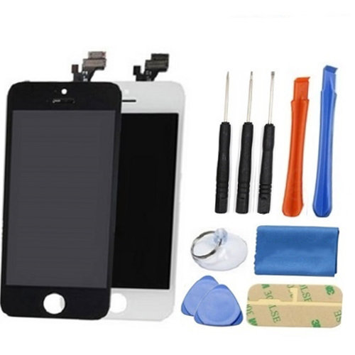 iPhone 5 Screen Replacement LCD Repair Kit + Small Parts + Tools + Easy Video Instructions - Black / White