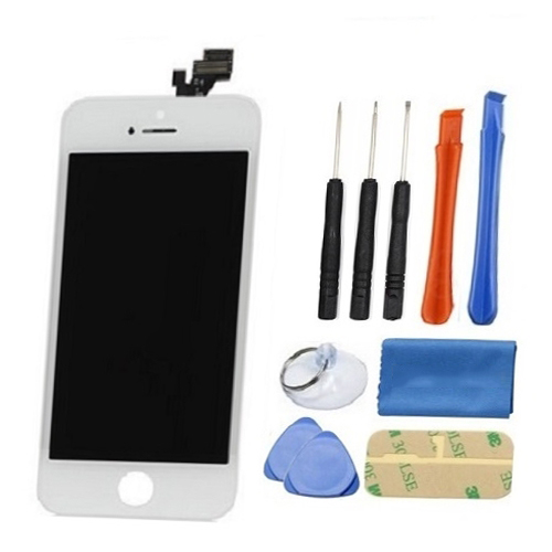 iPhone 5 Screen Replacement LCD Repair Kit + Small Parts + Tools + Easy Video Instructions - White