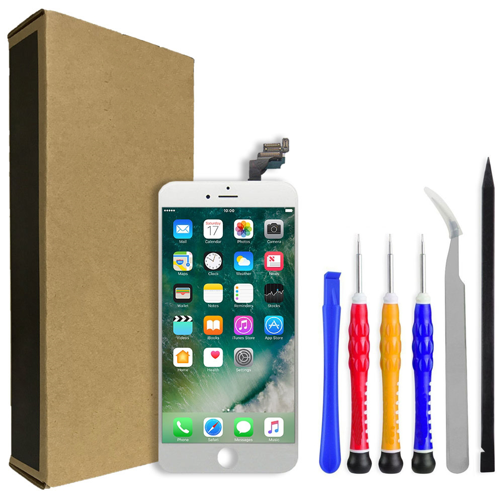 iPhone 6 Plus Screen Replacement EXPRESS Repair Kit + Camera + Easy Video Instructions - White