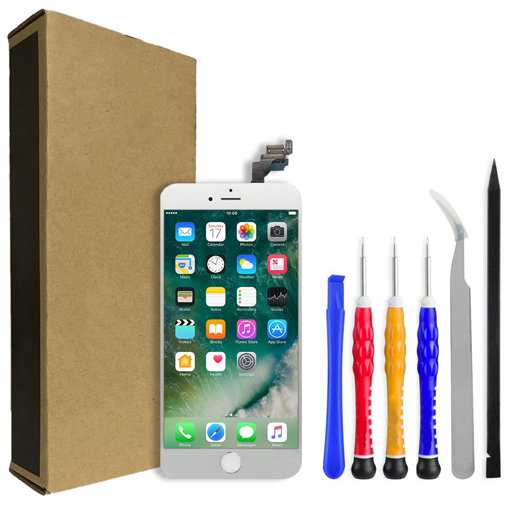 iPhone 6 Screen Replacement PREMIUM LCD Repair Kit + Home Button / Camera + Easy Video Instructions - White