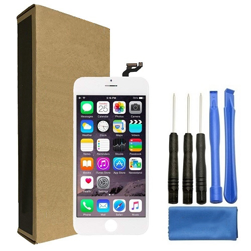 iPhone 6s Plus Screen Replacement LCD Repair Kit + Small Parts + Tools + Easy Video Instructions - White