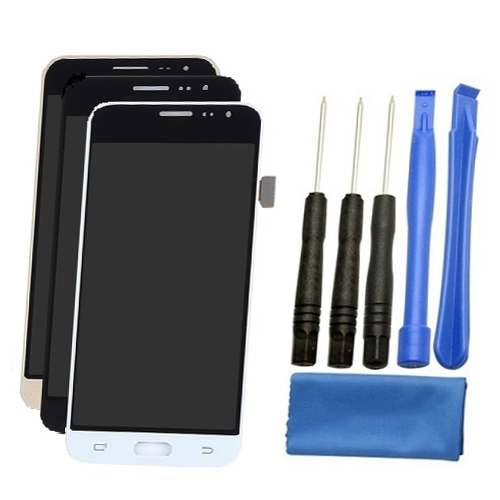 Samsung Galaxy J3 Screen Replacement LCD Repair Kit J320 - Black White Gold