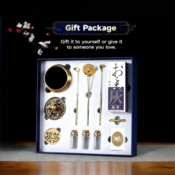Zen Artistry: 16-Piece Brass Incense Ceremony Set & Powder Mold Kit