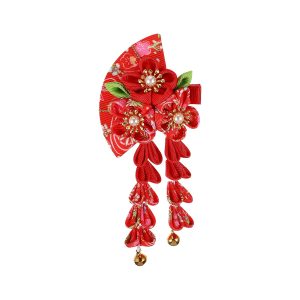 Oriental Blossom Tassel Hair Clip 2pcs