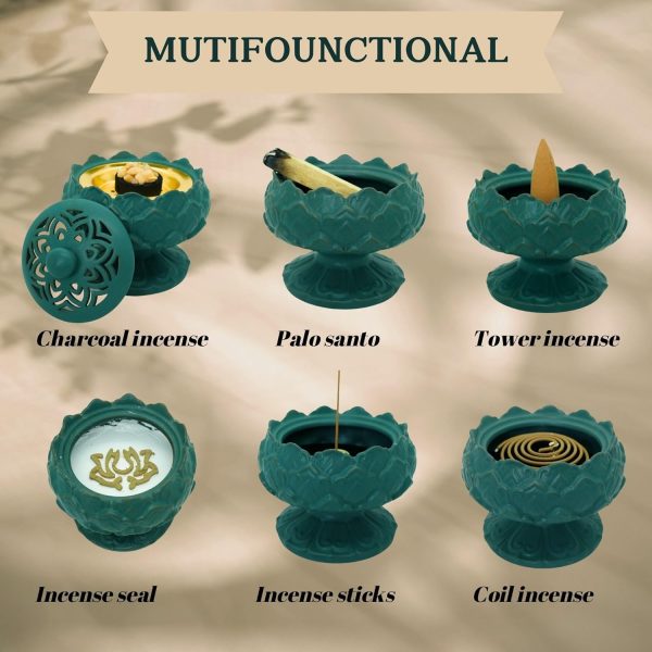 Zen Lotus Ceramic Incense Burner